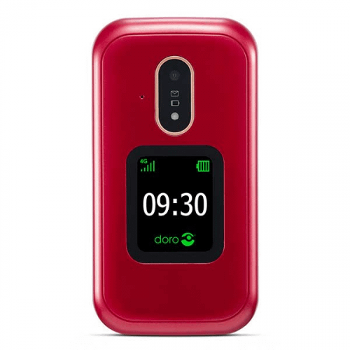 Doro 7081 rød ældrevenlig klaptelefon med høj lyd